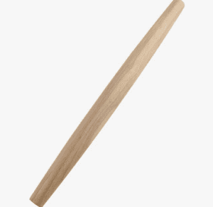 Rolling pin for baking, ideal for preparing gluten-free cinnamon rolls.