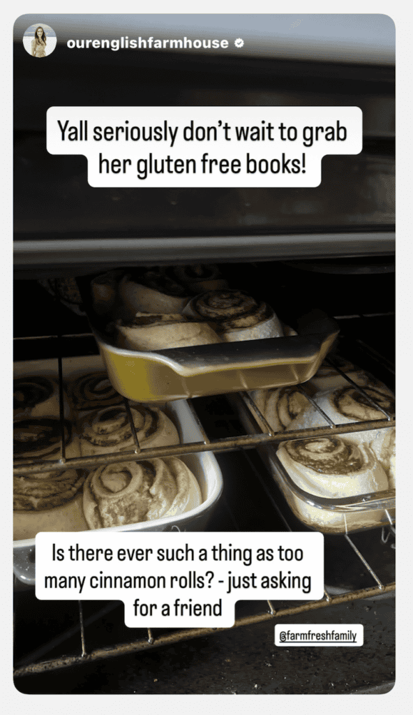 Freshly baked gluten-free cinnamon rolls in the oven, soft and fluffy.