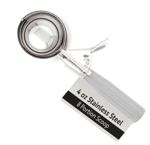 4 oz stainless steel waffle and/or ice cream scoop.