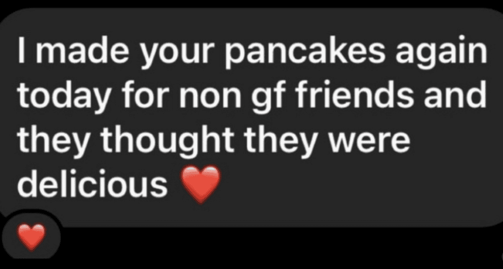 gluten free pancake testimonial