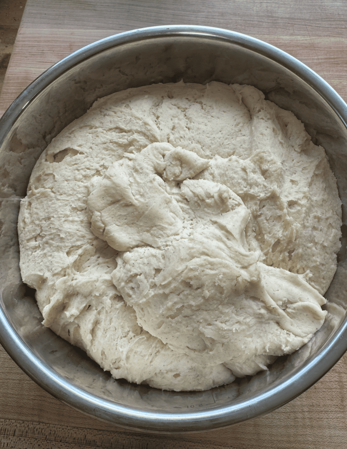 gluten free beignet dough in a bowl.