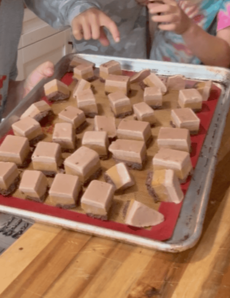 Triple layer dessert cake bites