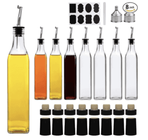 8 pack of glass dispenser bottles with pouring lids