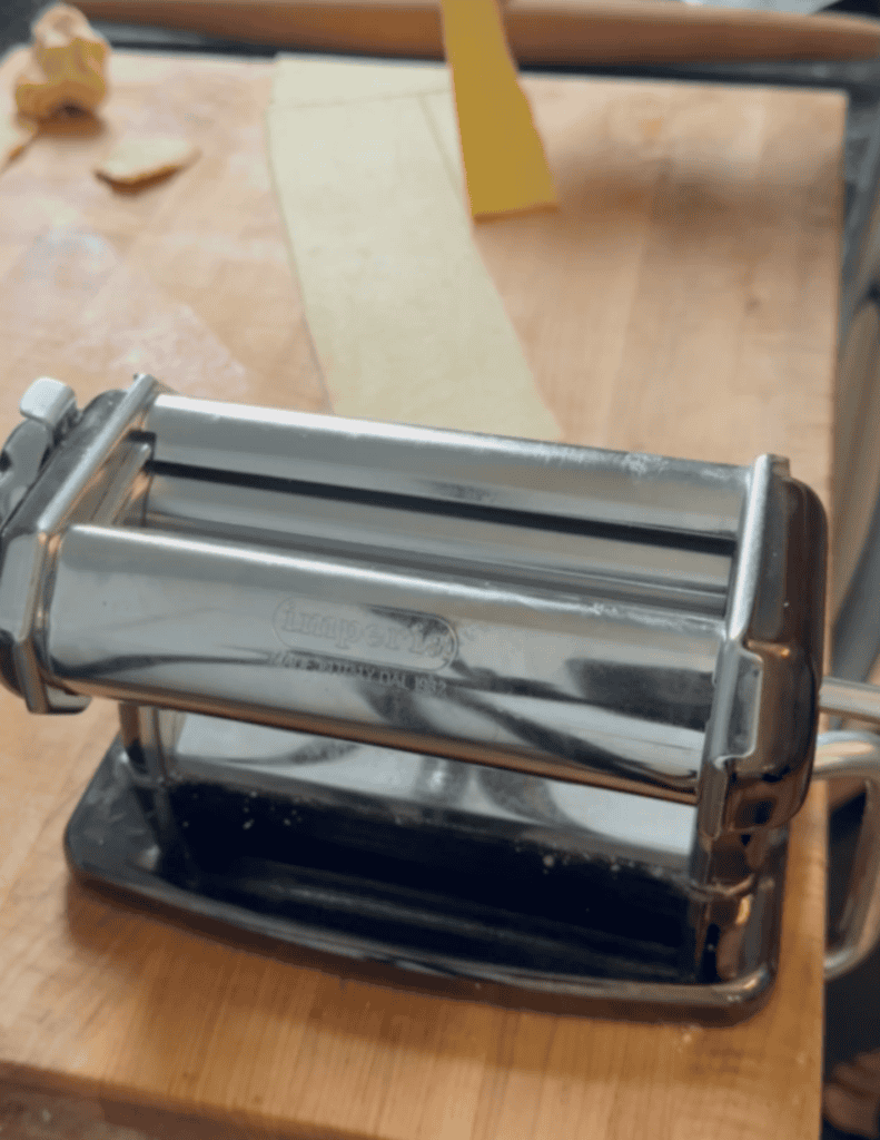 gluten free wonton wrapper peeling being removed.