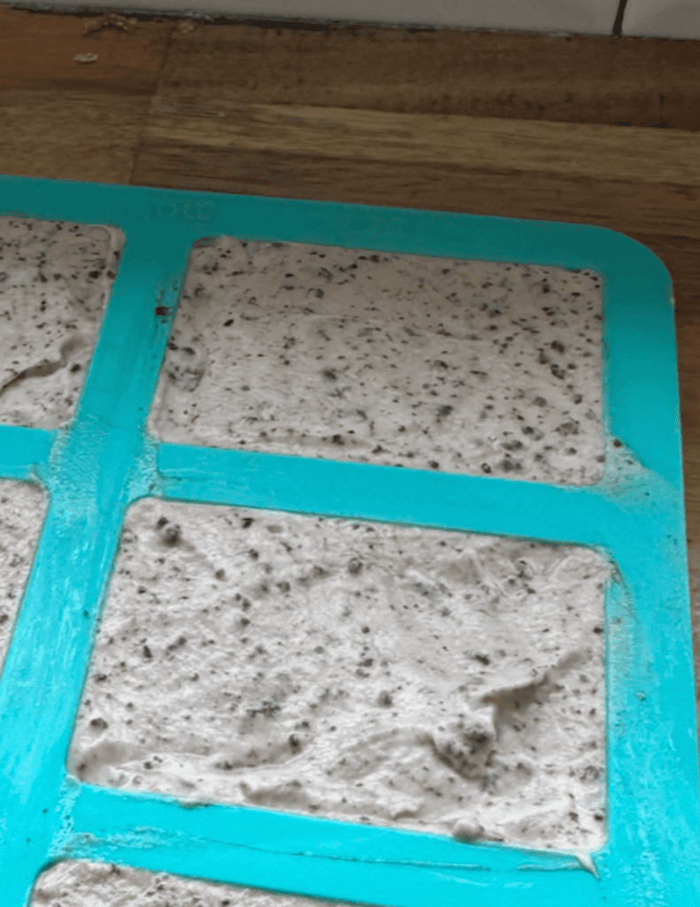 gluten free cookies and cream ice cream in silicone molds