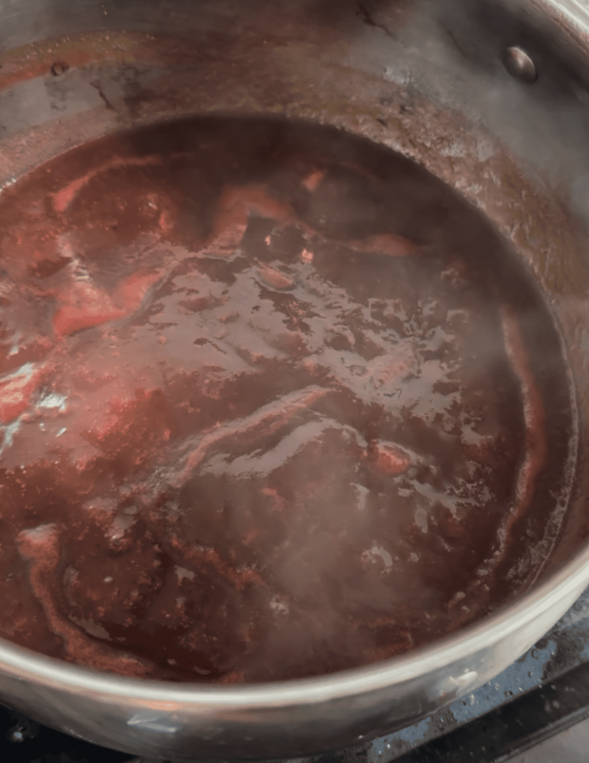 bbq sauce in a saucepan.