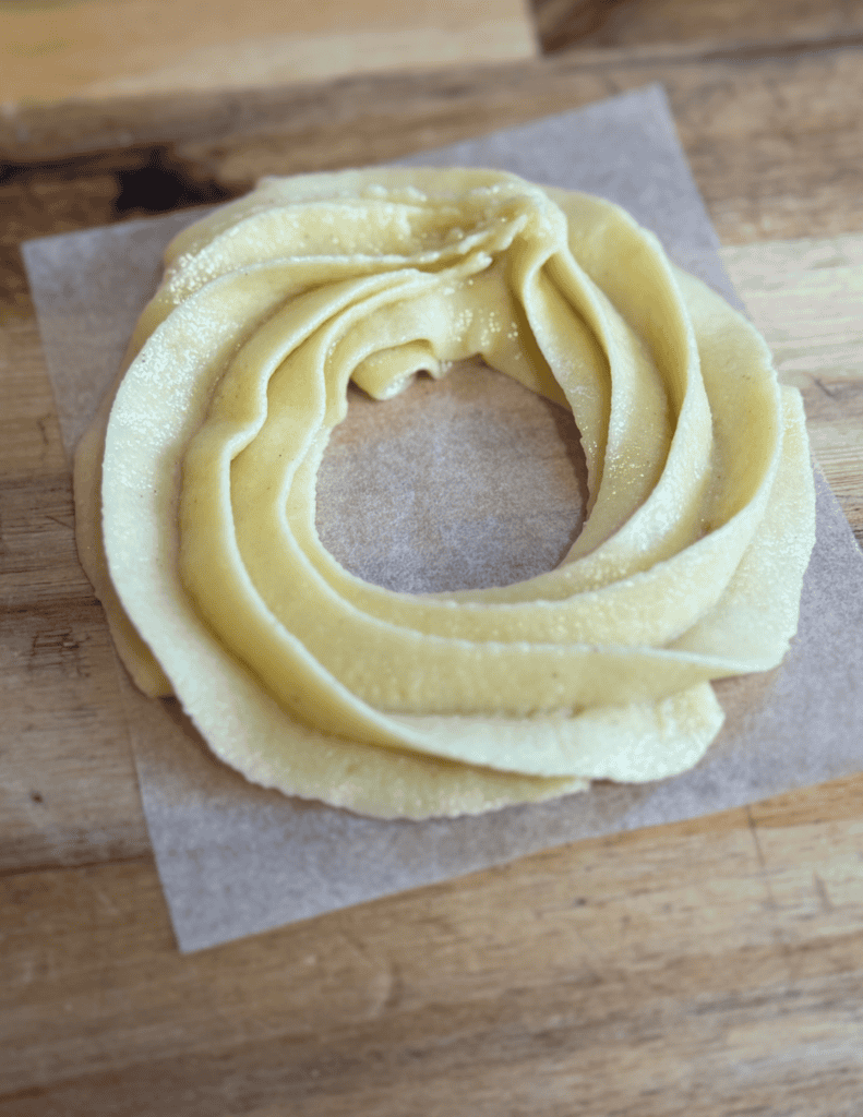 Gluten-free French crullers with a bakery-style appearance, perfect for a sweet treat or breakfast