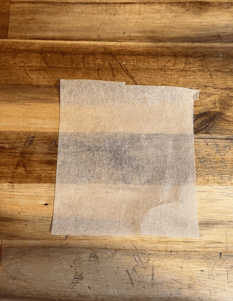 Parchment paper square on counter