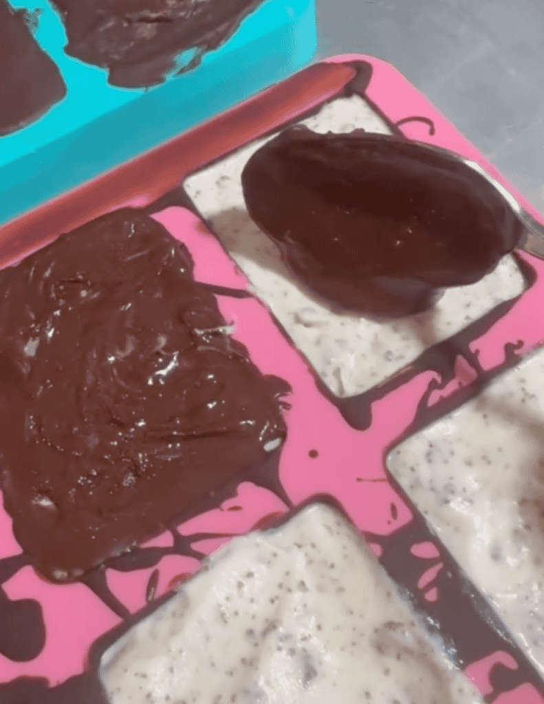 Delicious homemade ice cream with rich chocolate topping, perfect for family desserts and summer tre.