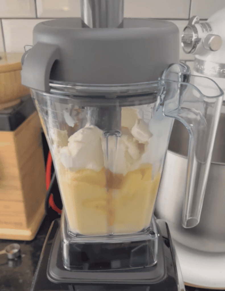 pineapple dole whip in blender blending