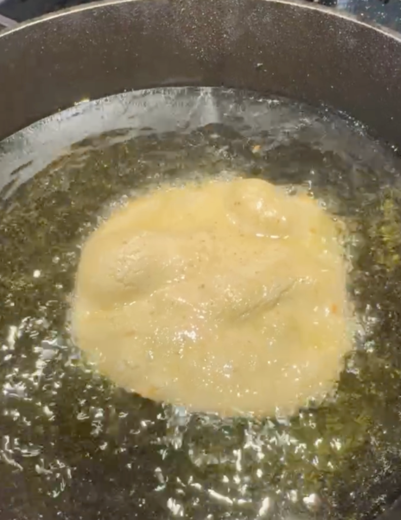 gluten free elephant ear in oil