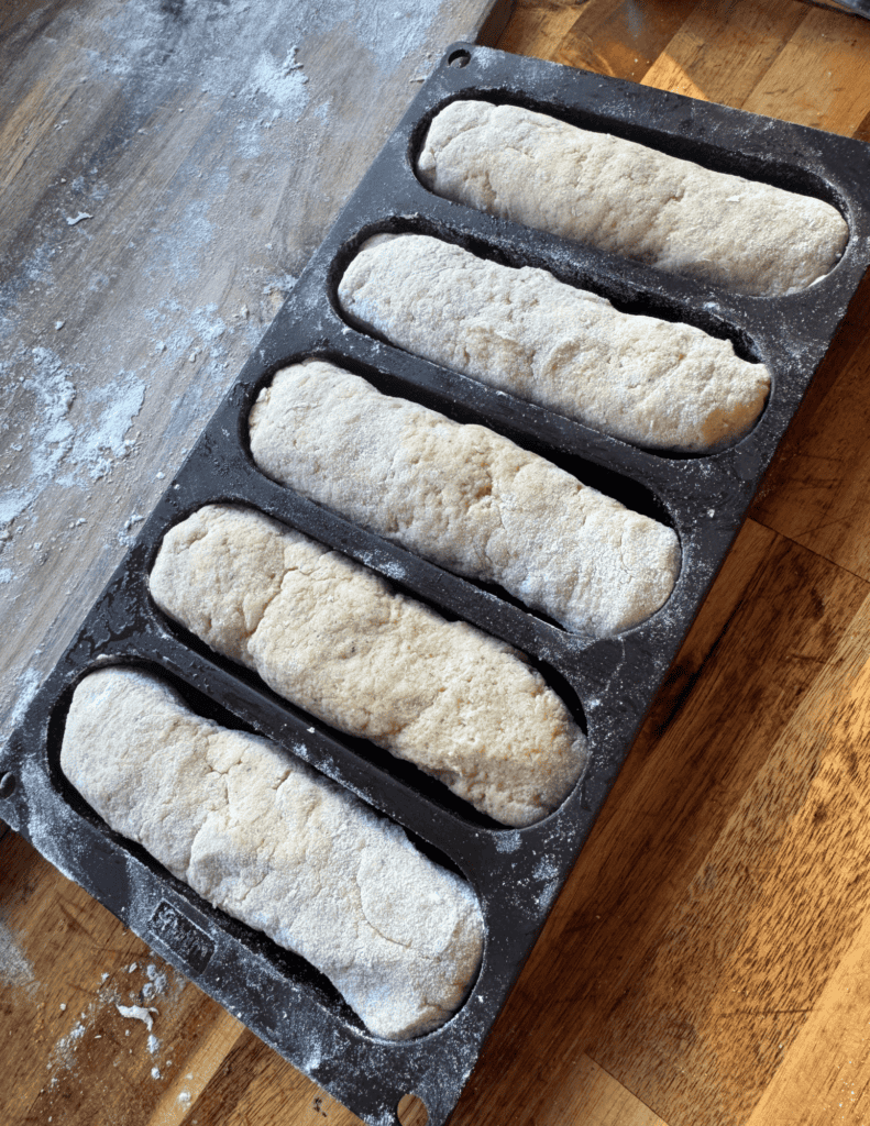 gluten free hot dog buns pre-proofing