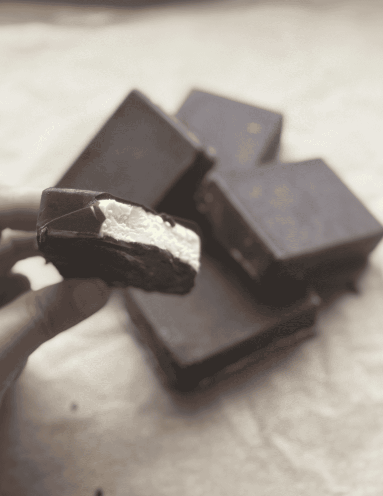 Delicious homemade chocolate cream bars with rich dark chocolate coating and creamy filling. Perfect.