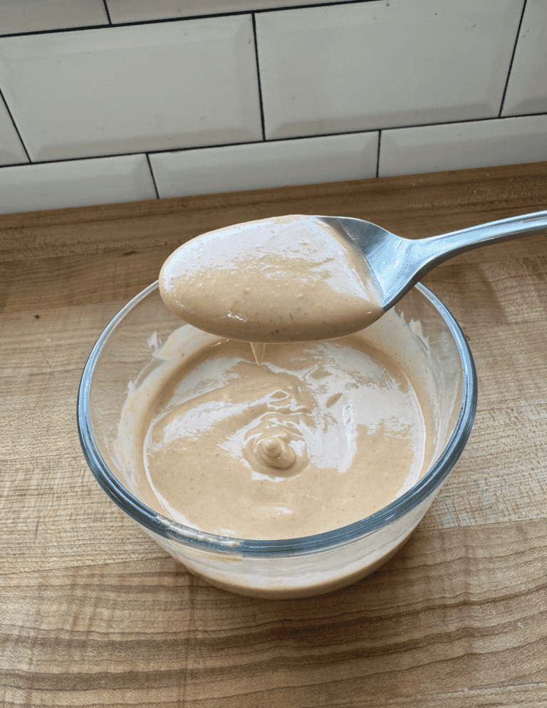 smash burger sauce on a spoon